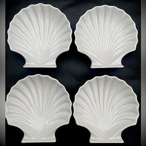 4 Oven & Microwave safe Scallop Shaped Shell Dishes Vintage Made in Japan